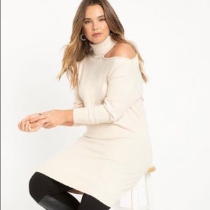 Eloquii Cold Shoulder Sweater Dress